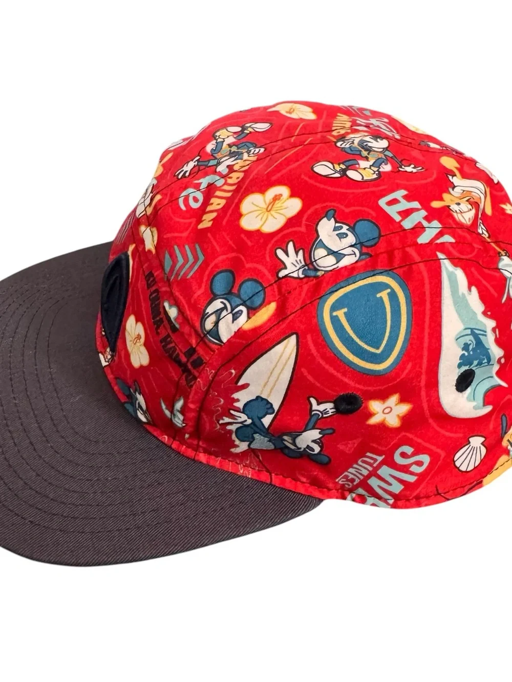 Aulani Disney Resort logo Snapback Hat Mickey & Friends Hawaiian All Over Print